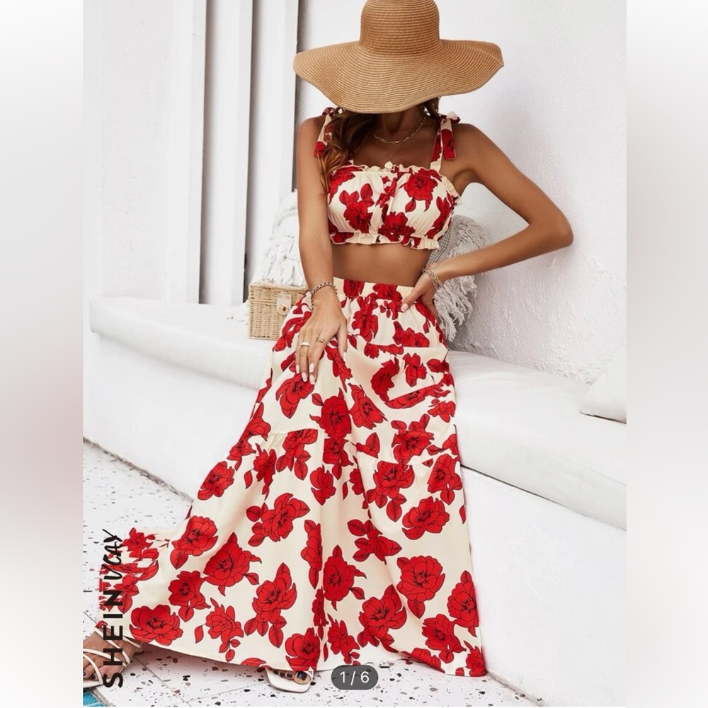 Adorable floral two piece dress